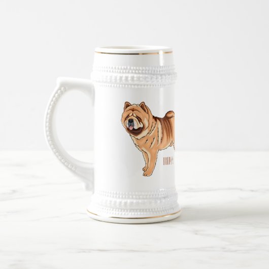Chope À Bière Chow Chow dog cartoon (Gauche)