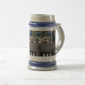 Chope À Bière Circuit gris/bleu Stein de 22 oz (Devant droit)