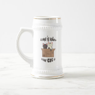 Chope À Bière Citation drôle Accueil est où est votre chat