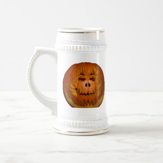 Chope À Bière Citrouille, crâne flamboyant (Gauche)