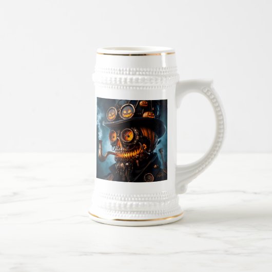 Chope À Bière Citrouille Jack-O-Lantern Steampunk Gothique Hallo (Droite)