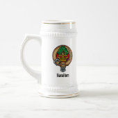 Chope À Bière Clan Hamilton Crest sur Red Tartan Beer Stein (Gauche)