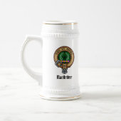 Chope À Bière Clan MacArthur Crest sur Tartan (Gauche)