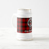 Chope À Bière Clan MacQueen Crest Badge & Tartan (Devant gauche)