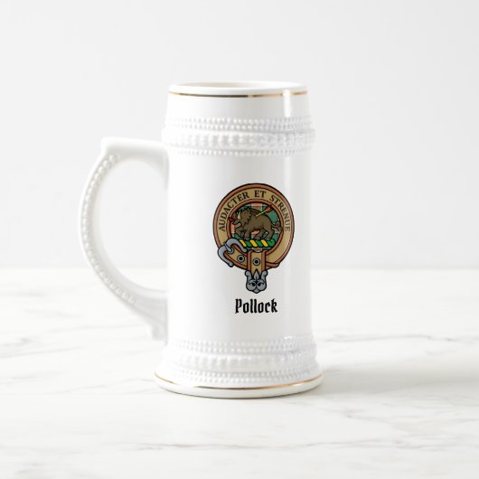 Chope À Bière Clan Pollock Crest Beer Stein (Gauche)