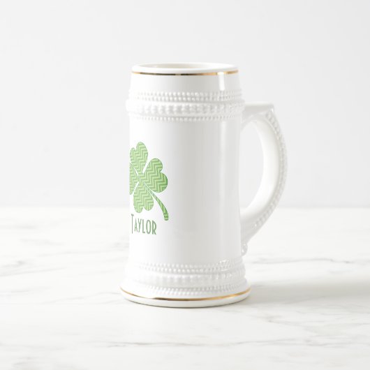 Chope À Bière Clover à quatre feuilles Chevron (Devant droit)
