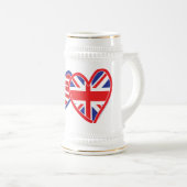 Chope À Bière Coeurs du drapeau américain/Union Jack (Devant droit)