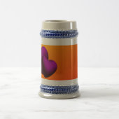 Chope À Bière Cœurs violets Stein 65 cl (Centre)