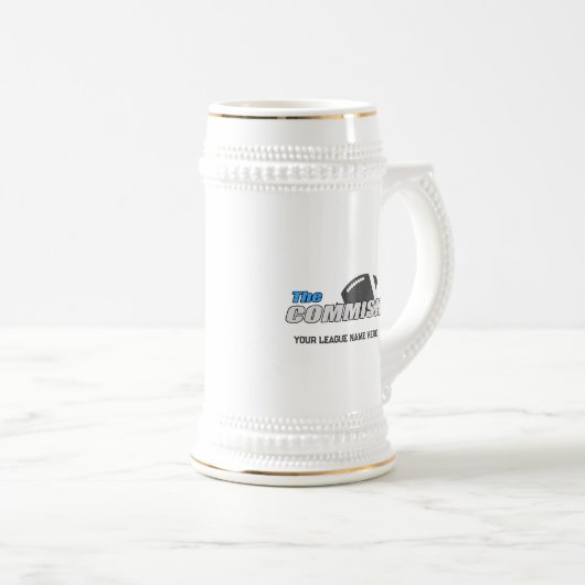 Chope À Bière Commish Stein Imaginaire Football Custom Ajouter u (Devant droit)