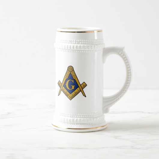 Chope À Bière Compass maçonnique noir et blanc (Droite)