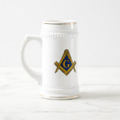 Chope À Bière Compass maçonnique noir et blanc (Gauche)