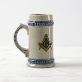 Chope À Bière Compass maçonnique noir et blanc (Gauche)