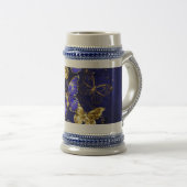 Chope À Bière Composition avec papillons Sapphire (Devant droit)