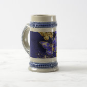 Chope À Bière Composition avec papillons Sapphire (Devant gauche)