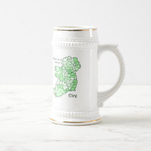 Chope À Bière Comtés de carte de l'Irlande