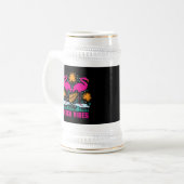 Chope À Bière Conception de flamants roses de vibes de plage (Devant gauche)