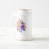 Chope À Bière Conception de fleurs de rose aquarelle-58392 (Devant gauche)