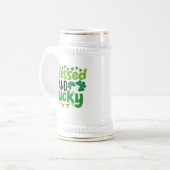Chope À Bière Conception de la Saint-Patrick bénie et chanceuse- (Devant gauche)