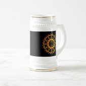 Chope À Bière Conception de mandala unique doré-95747 (Devant droit)