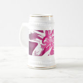 Chope À Bière Copies roses assez pourpres d'art de fleur (Devant gauche)