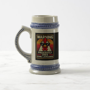 Chope À Bière Coq drôle - Langage de basse-cour – Humour de poul