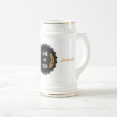 Chope À Bière Coque Beer White et Gold German 22oz Stein (Devant droit)
