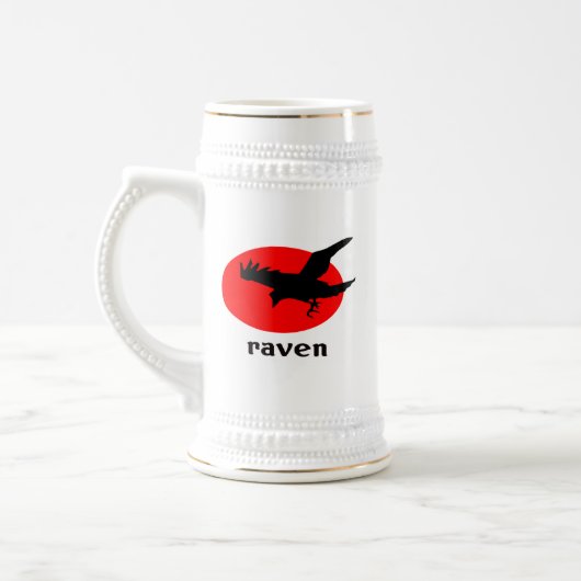 Chope À Bière Corbeau au soleil rouge (Gauche)