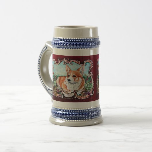 Chope À Bière Corgi dans le jardin ! (Devant gauche)