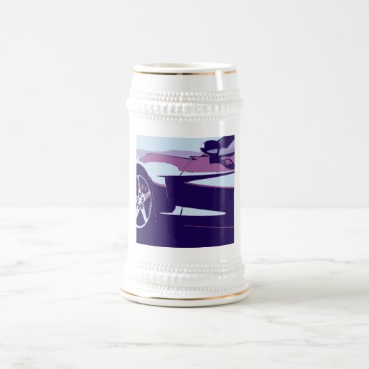 Chope À Bière Corvette d'art pop violette (Centre)