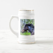 Chope À Bière Courir Black Thoroughbred Percheron Horse Photo (Gauche)