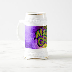 Chope À Bière Couronne festive de SlipperyJoe thème Mardi Gras r