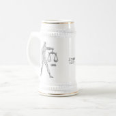 Chope À Bière Coutume argentée/grise Stein de zodiaque de (Devant gauche)