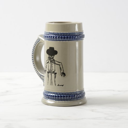 Chope À Bière Cowboy Sketch Stein (Devant gauche)