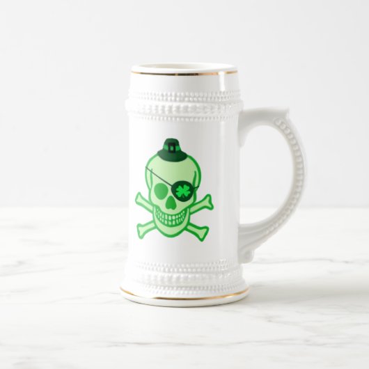 Chope À Bière Crâne de pirate du jour de St Patrick (Droite)