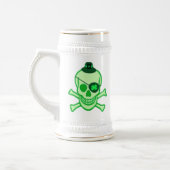 Chope À Bière Crâne de pirate du jour de St Patrick (Gauche)