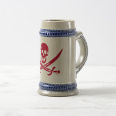 Chope À Bière Crâne et épées de Crimson Drapeau pirate de Calico (Devant droit)