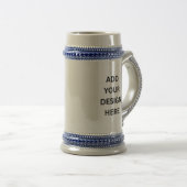 Chope À Bière Create Your Own Custom Design 22oz Grey and Blue (Devant droit)