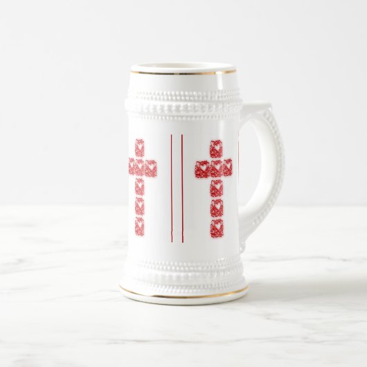 Chope À Bière Croix des coeurs (Devant droit)