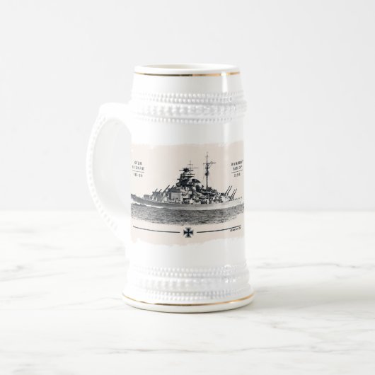 Chope à bière cuirassé Tirpitz (Devant gauche)