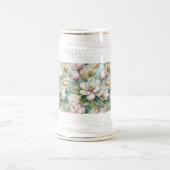 Chope À Bière Custom Pattern Elegant Magnolia Flowers (Centre)