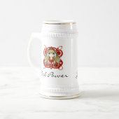 Chope À Bière Cute Blonde Girl Power (Devant gauche)