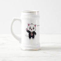 Cute chaton chat en costume d'affaires dessin anim