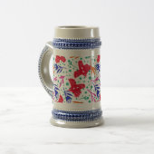 Chope À Bière Cute pattern of birds and flowers (Devant gauche)