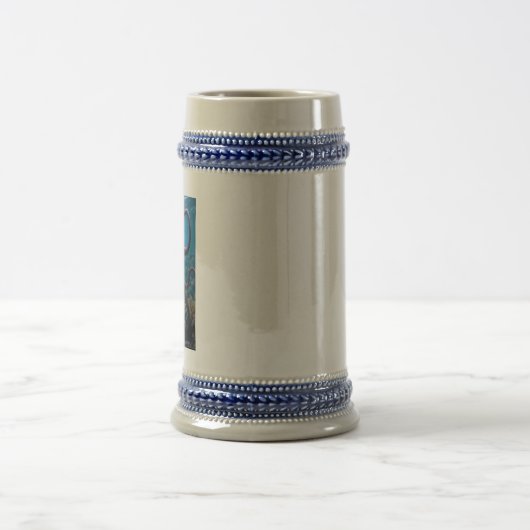 Chope À Bière Cyber Octopus droite bleu stein (Centre)