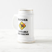Chope À Bière Danger inflammable en état d'ébriété - Drôle Humou (Devant gauche)