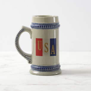 Chope À Bière Décor à rayures USA