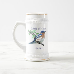 Chope À Bière Demoiselle d'honneur Stein Mariage Vintage Bluebir