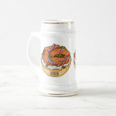Chope À Bière dessin animé de bagel saumon (Devant gauche)