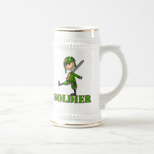Chope À Bière Dessin de soldat bâton