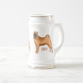 Chope À Bière dessin humoristique chinois de chien Shar-Pei (Devant droit)
